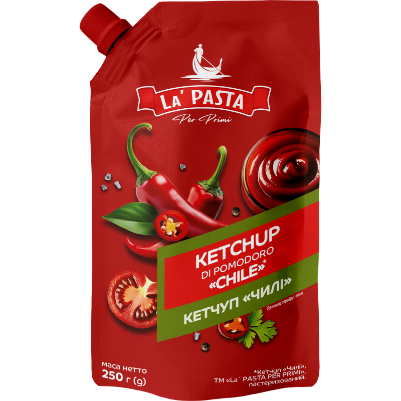 Кетчуп «Чилі» пастеризований ТМ «La’ PASTA PER PRIMI» д/п 250 г 